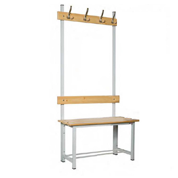 banco de madera y acero