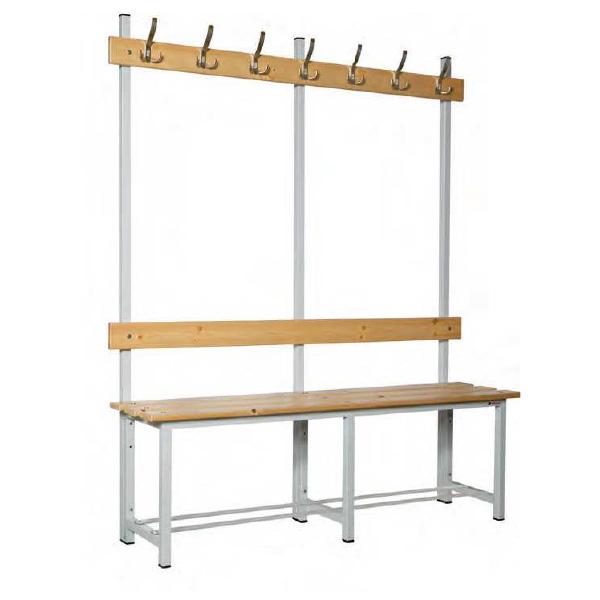 banco de madera y acero