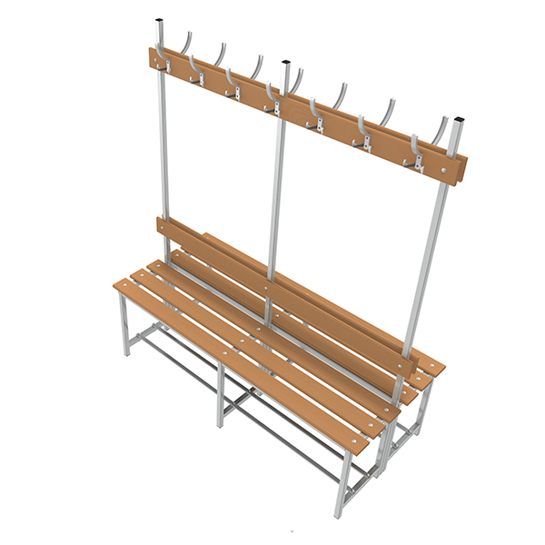 banco de madera y acero